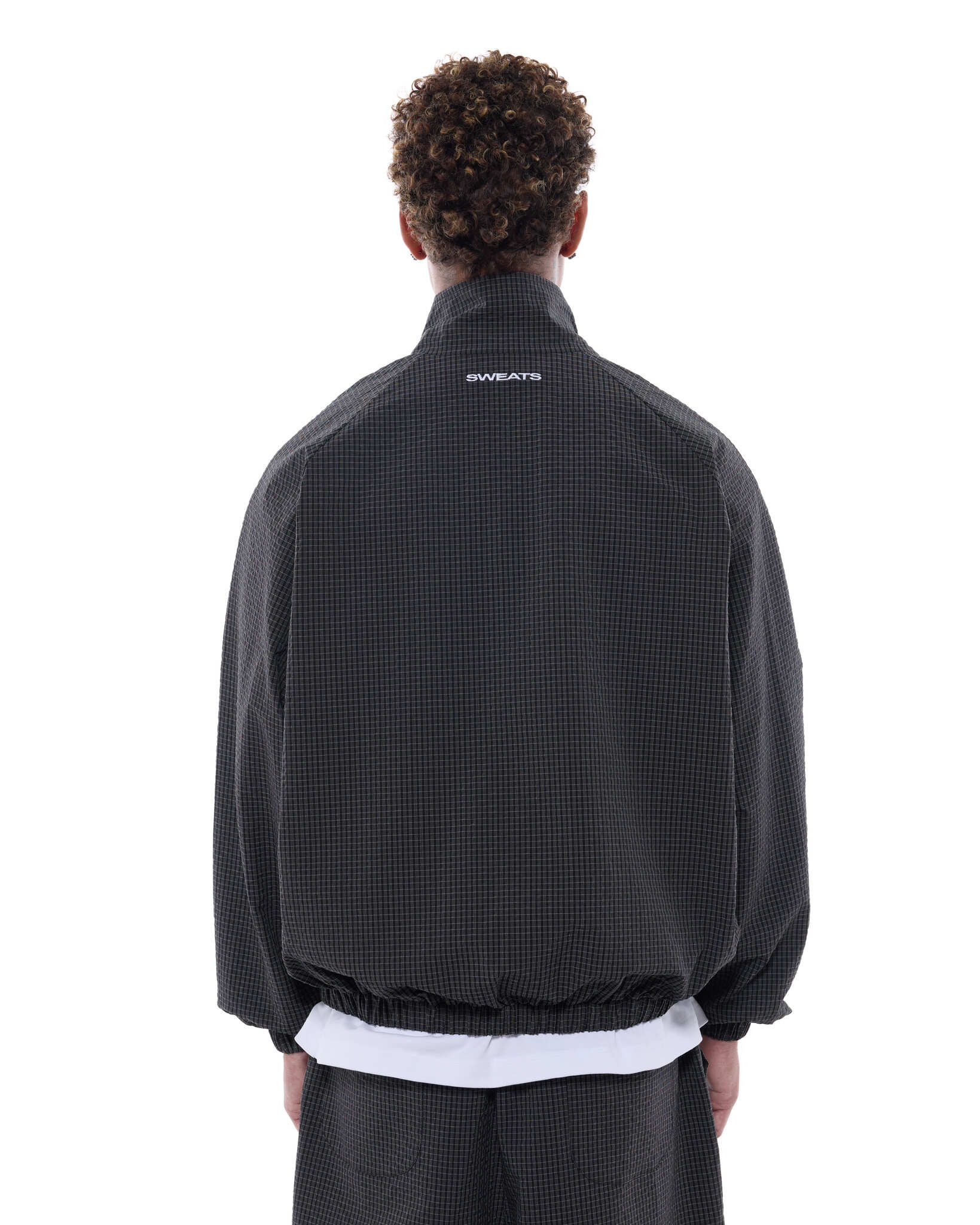 CHECKERED TRACK JACKET - BLACK/WHITE