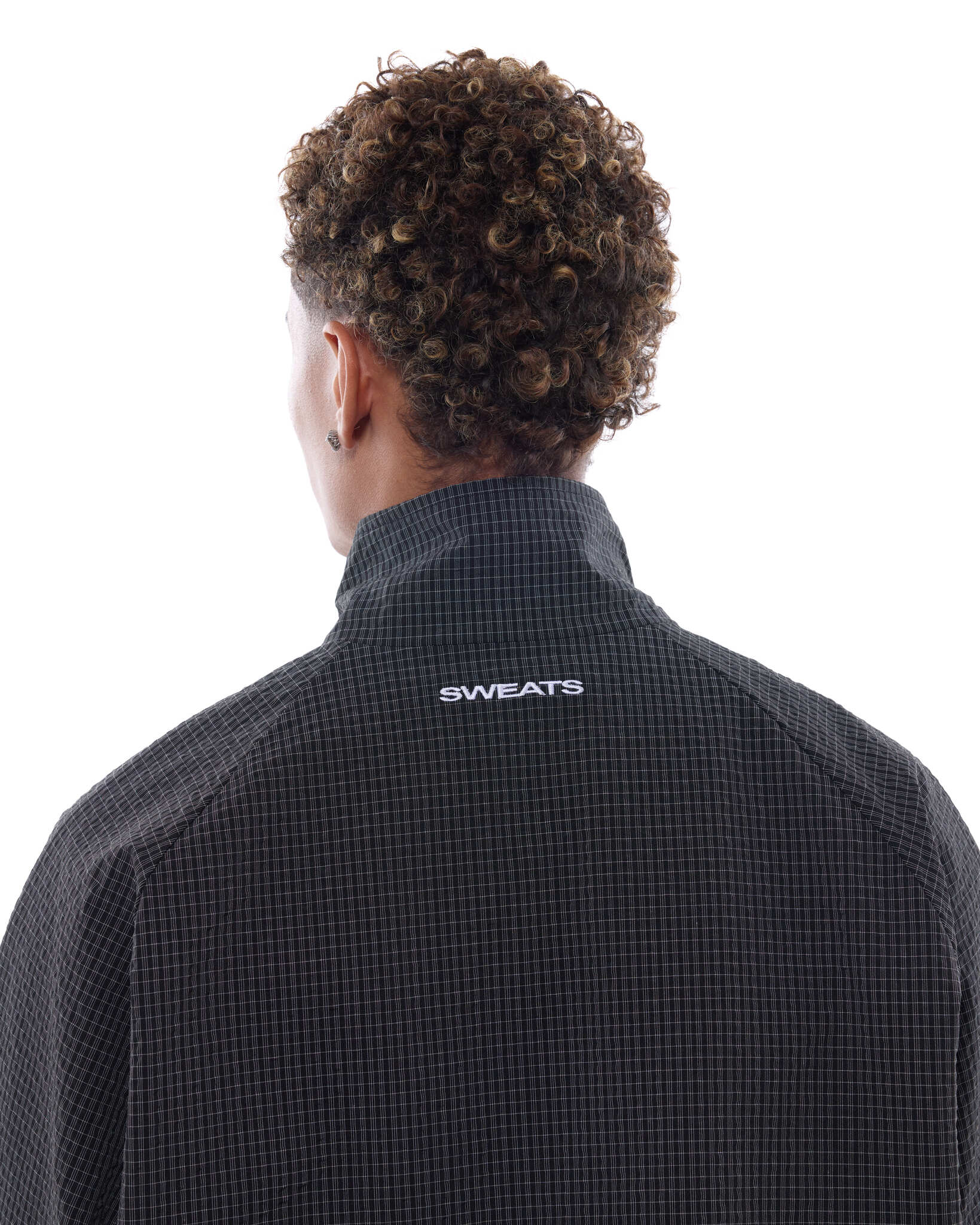 CHECKERED TRACK JACKET - BLACK/WHITE