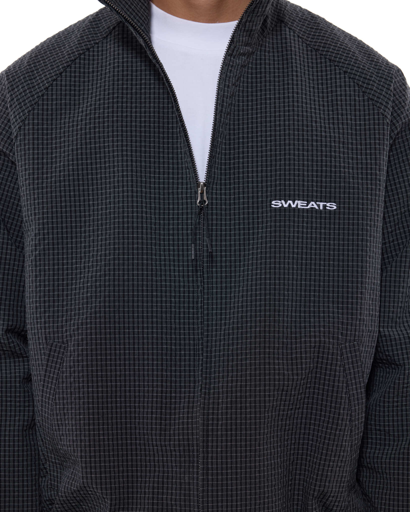 CHECKERED TRACK JACKET - BLACK/WHITE