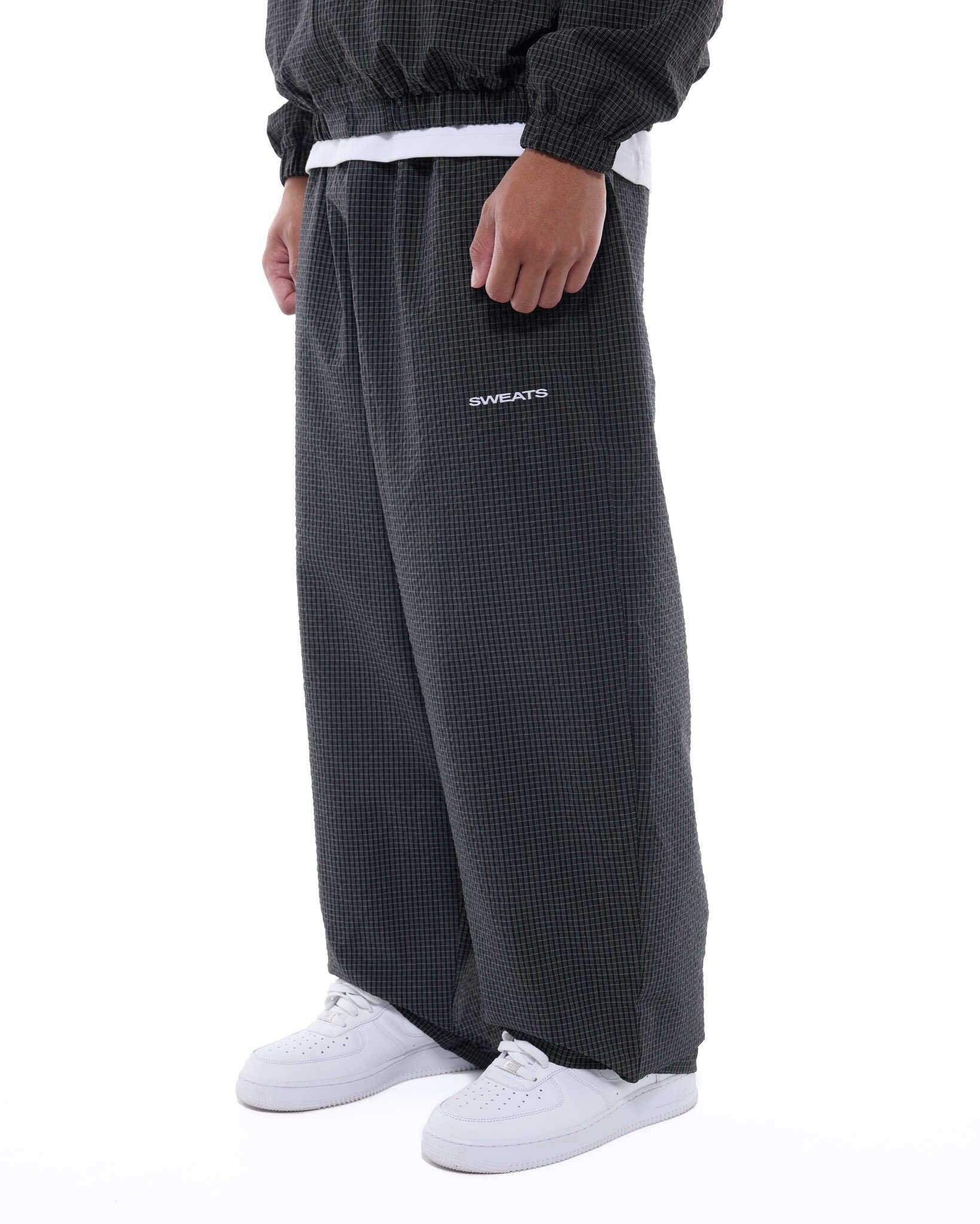 CHECKERED TRACK PANT - BLACK/WHITE