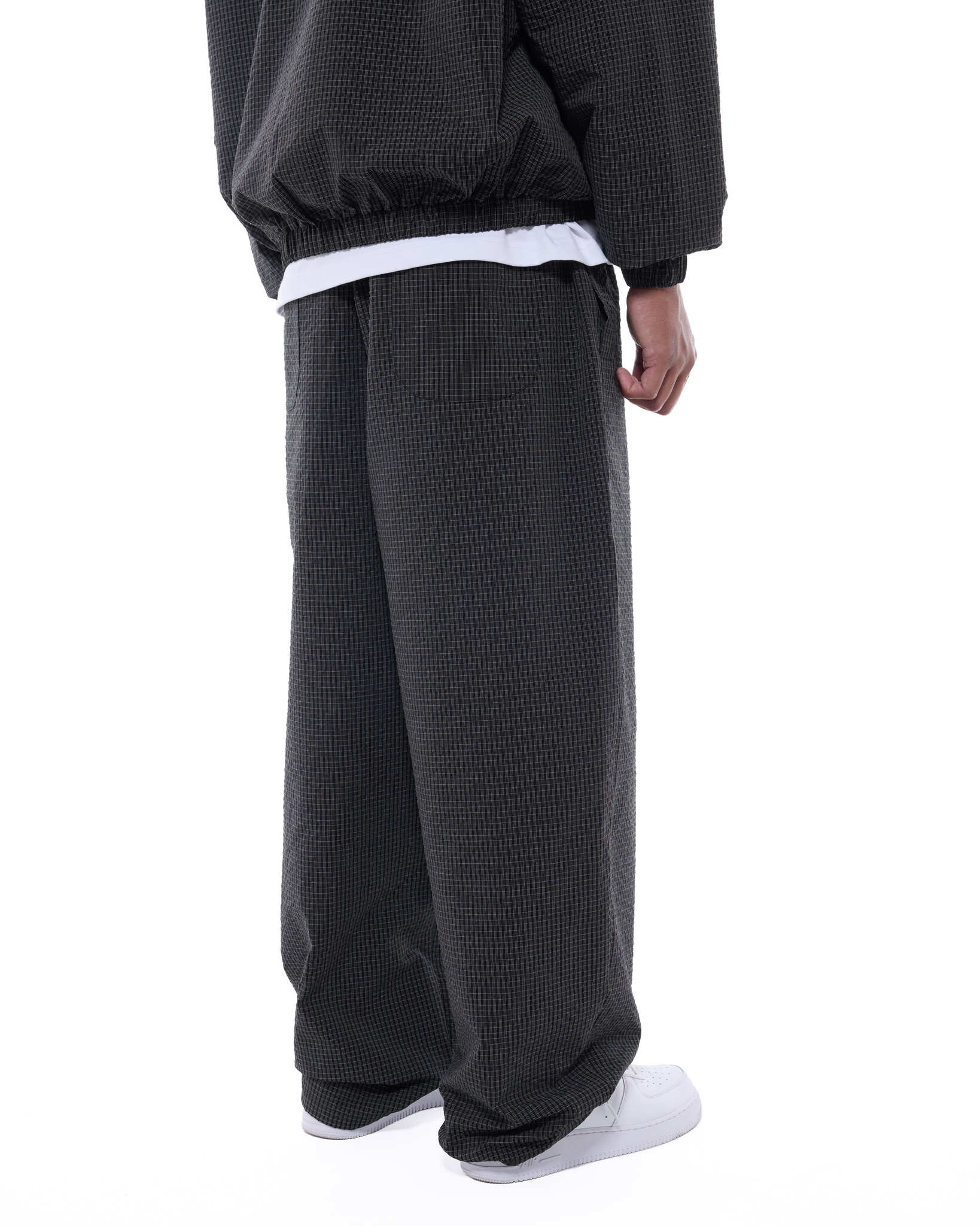 CHECKERED TRACK PANT - BLACK/WHITE