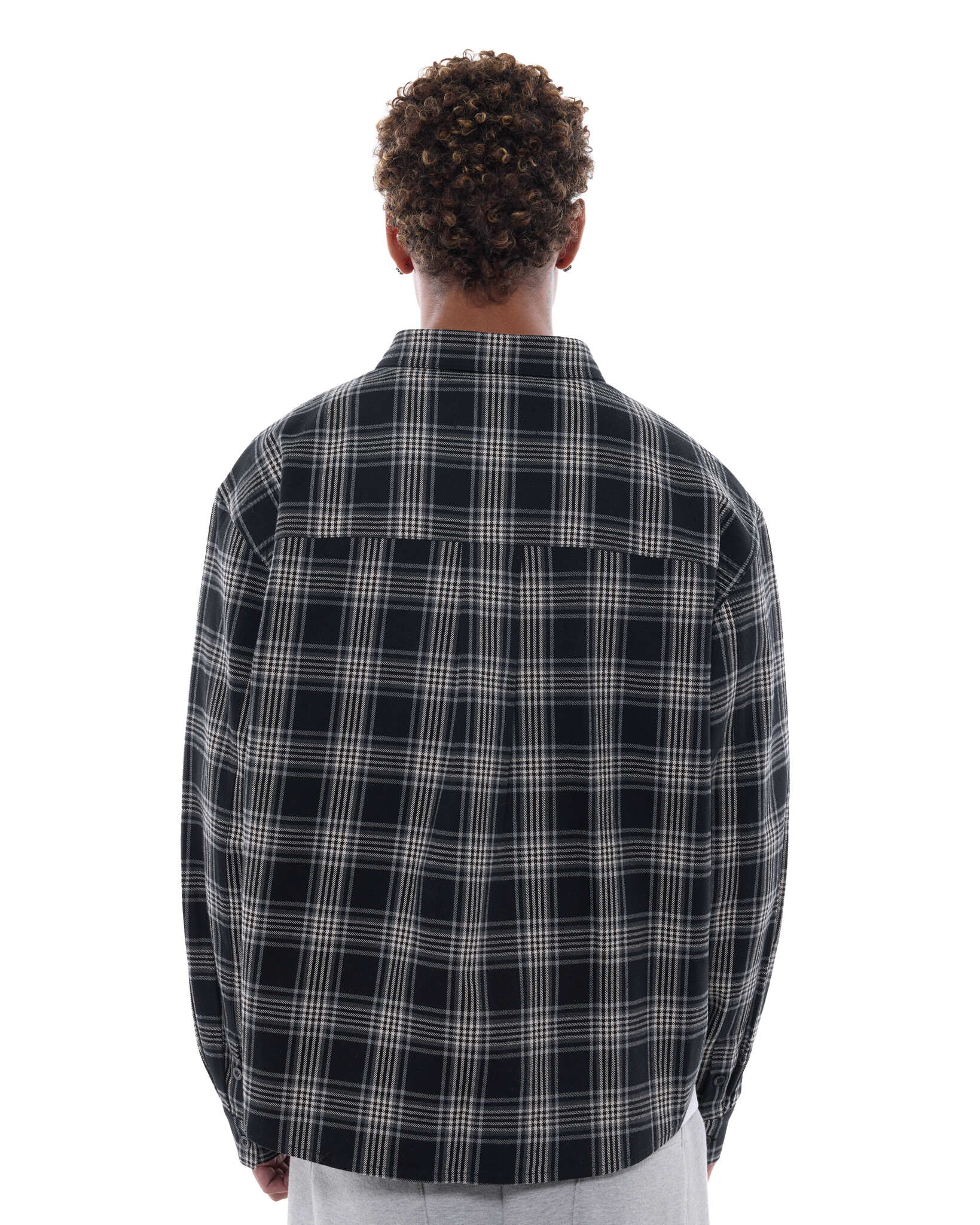 FLANNEL LS SHIRT - BLACK
