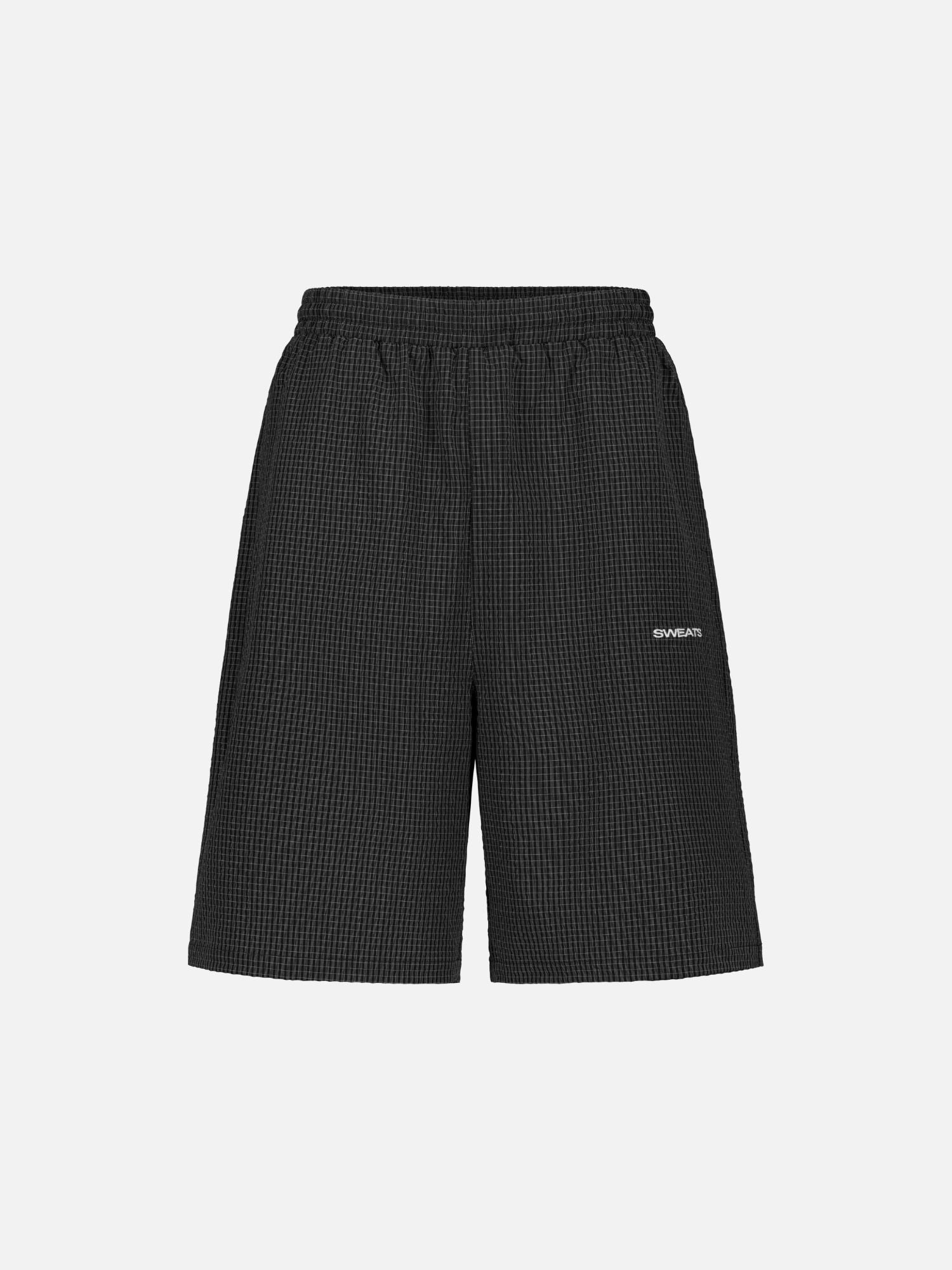 CHECKERED TRACK SHORT - BLACK/WHITE