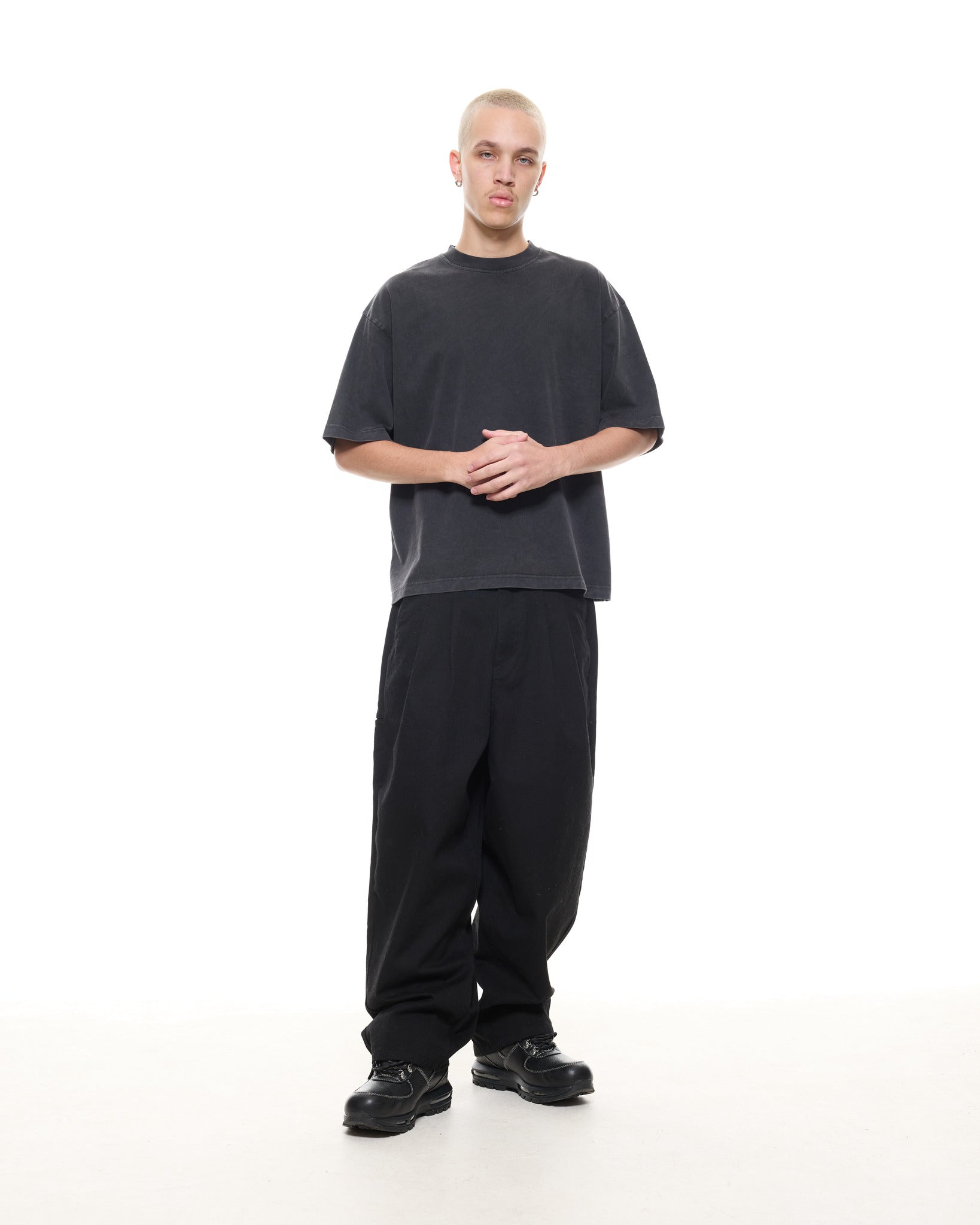 SIGNATURE BLANK T-SHIRT - WASHED BLACK - SWEATS EU