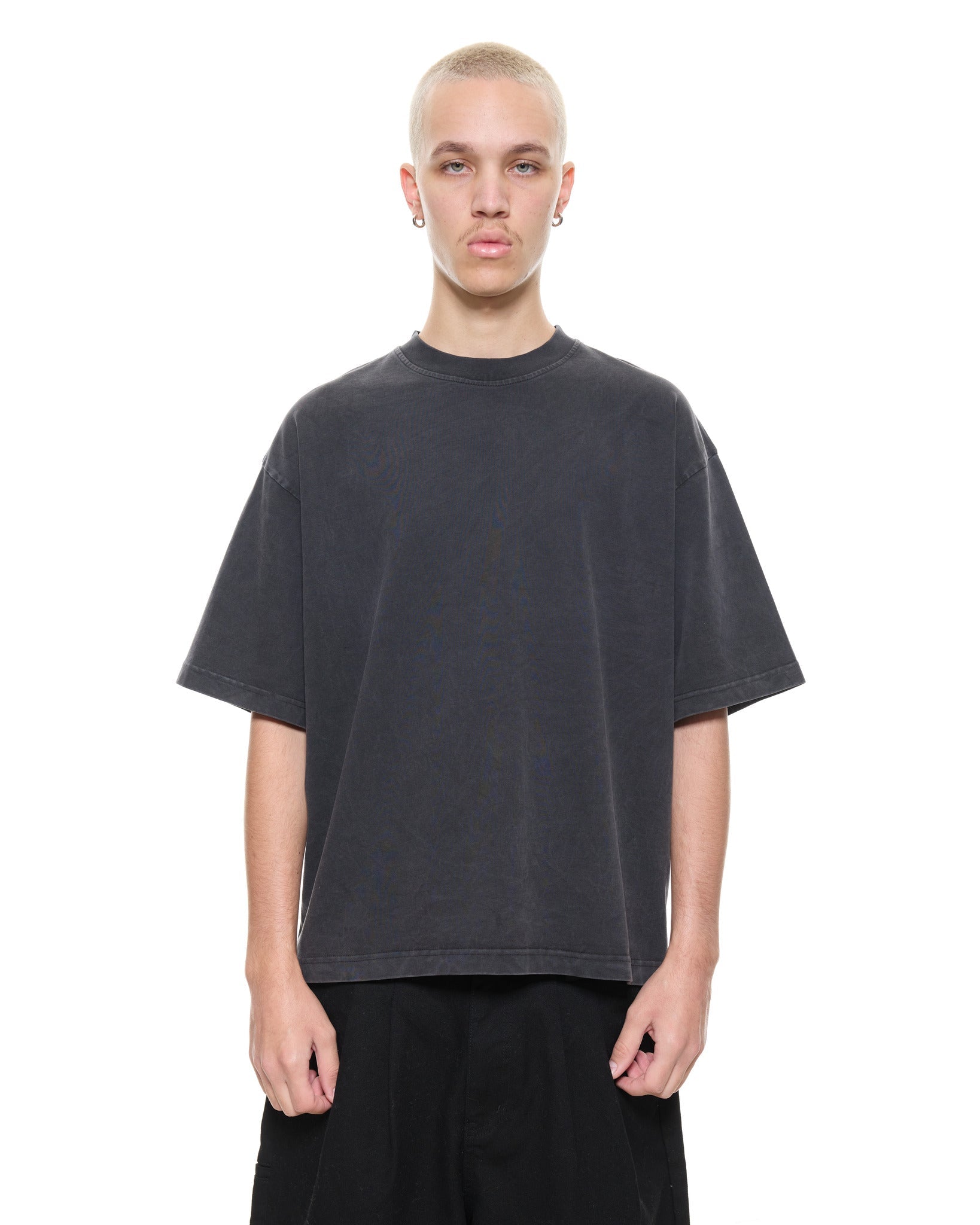 SIGNATURE BLANK T-SHIRT - WASHED BLACK - SWEATS EU