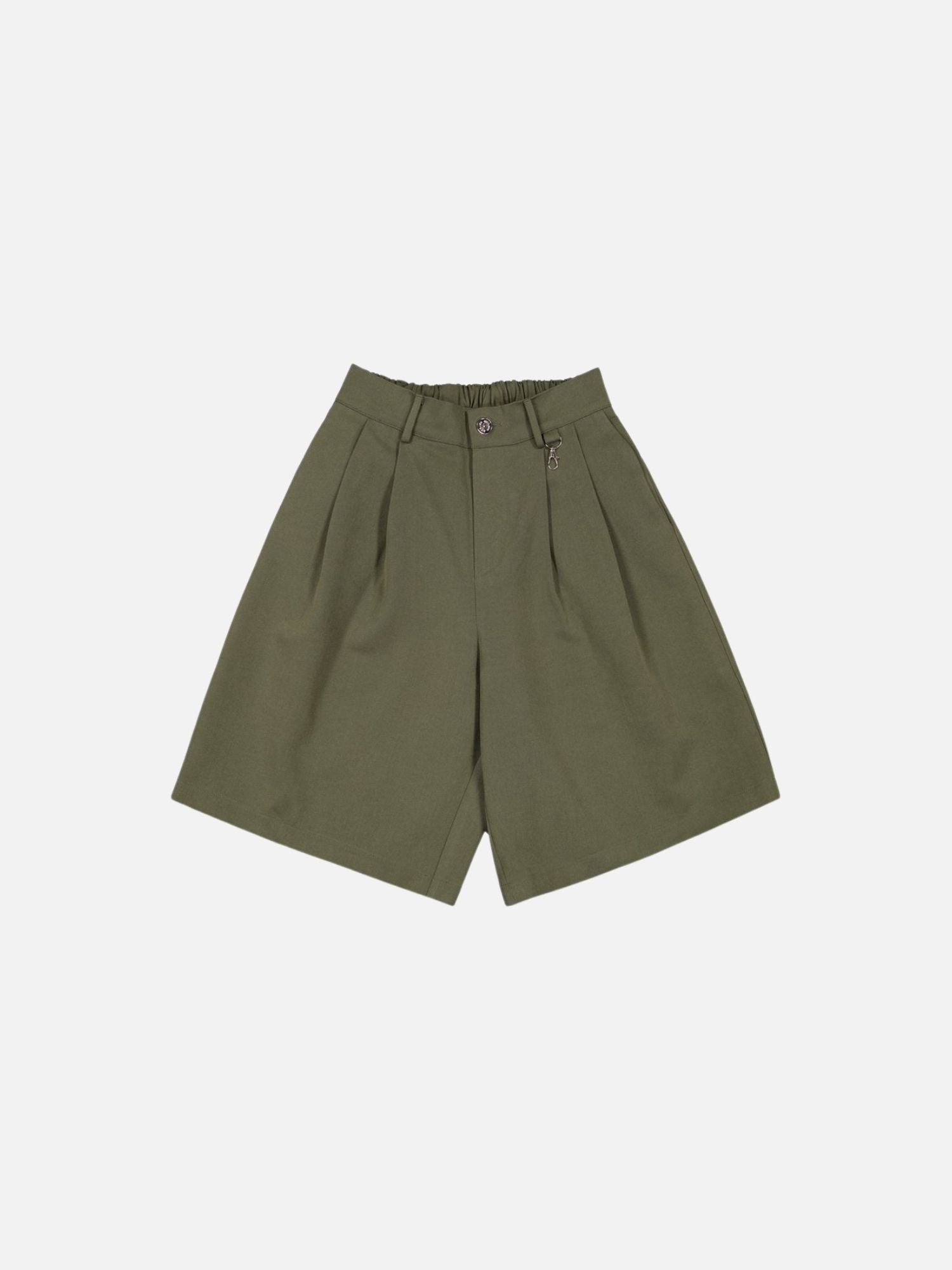 PLEATED SHORTS - OLIVE