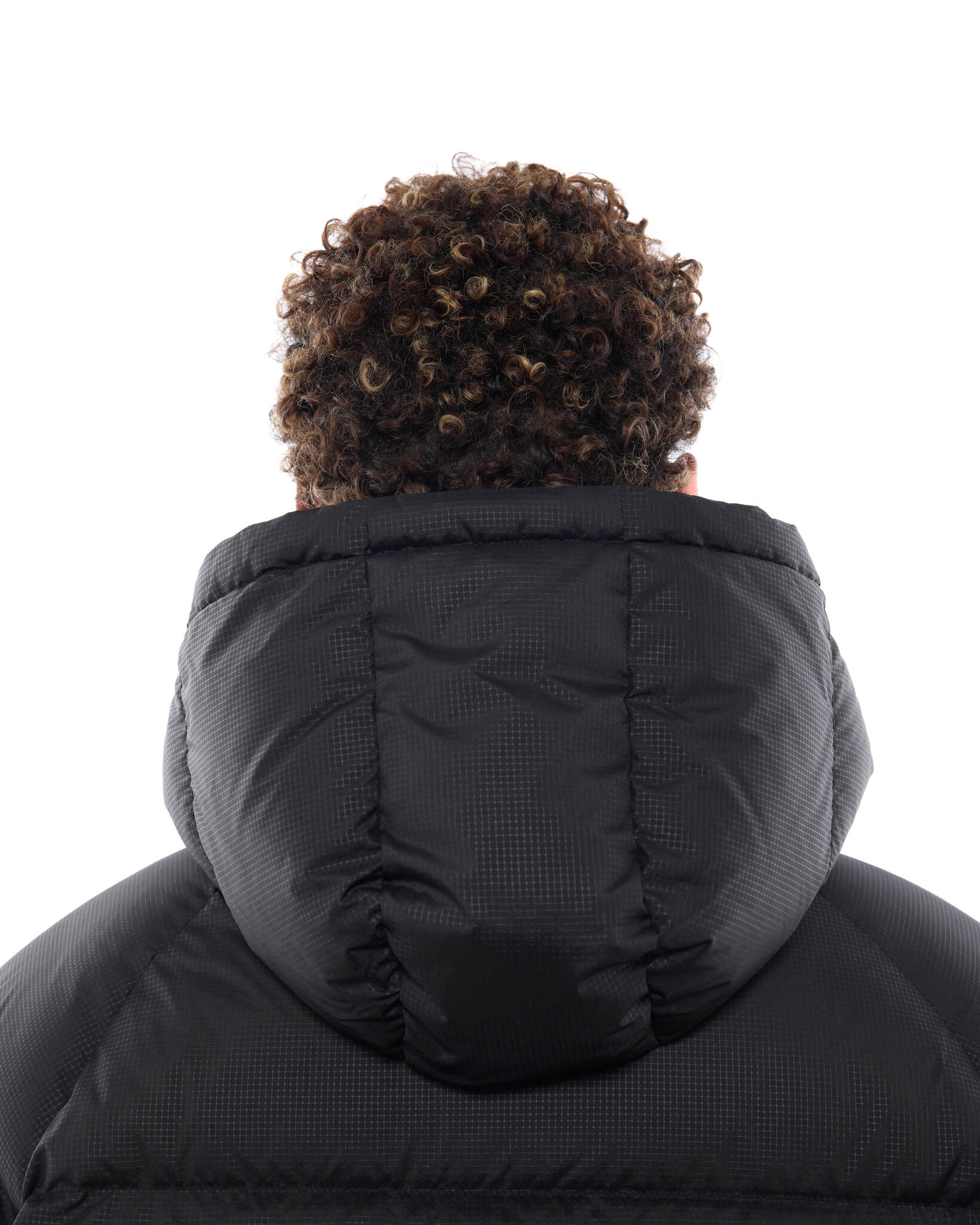 HOODED PUFFER JACKET - BLACK