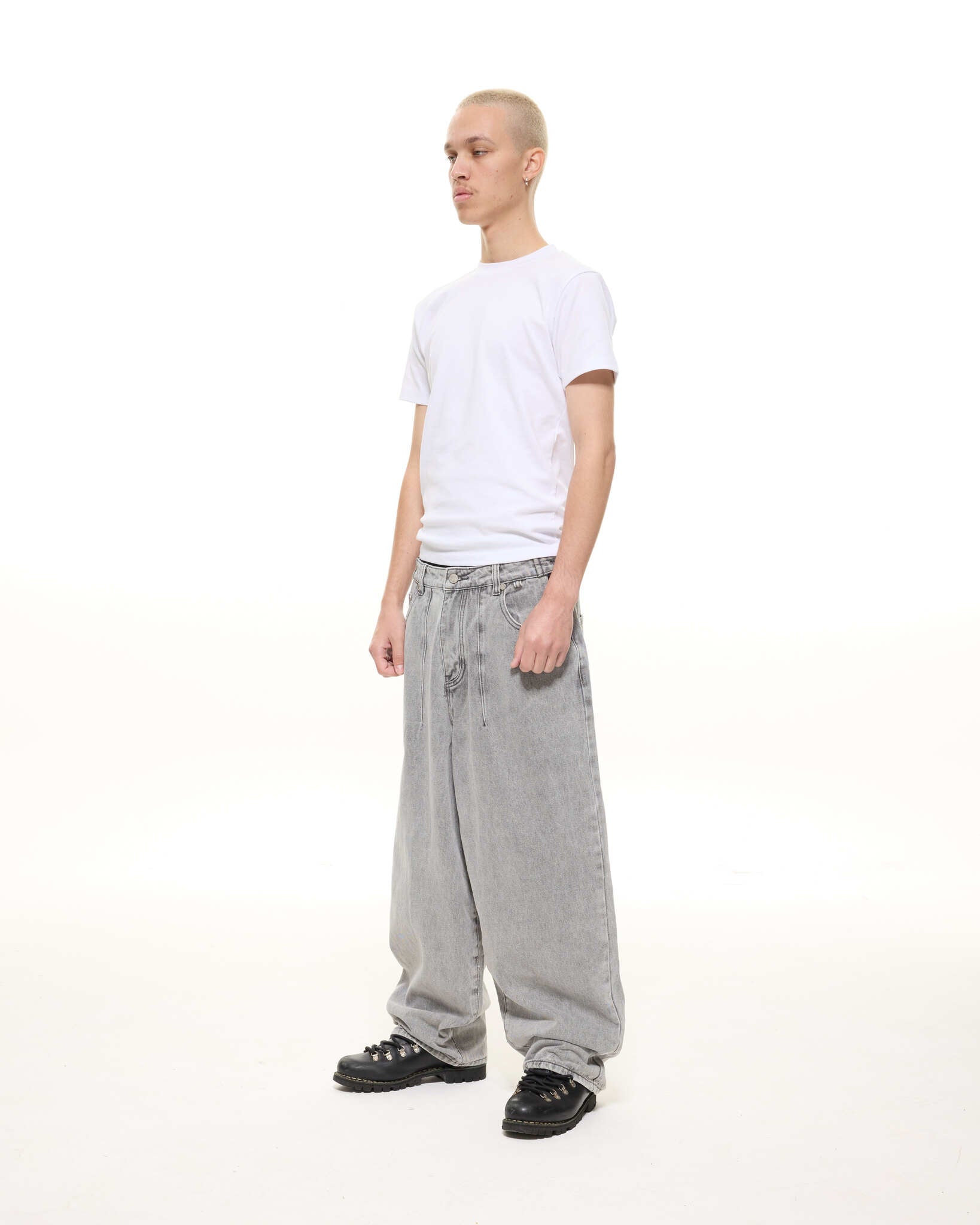 DENIM BAGGY JEANS - WASHED GREY