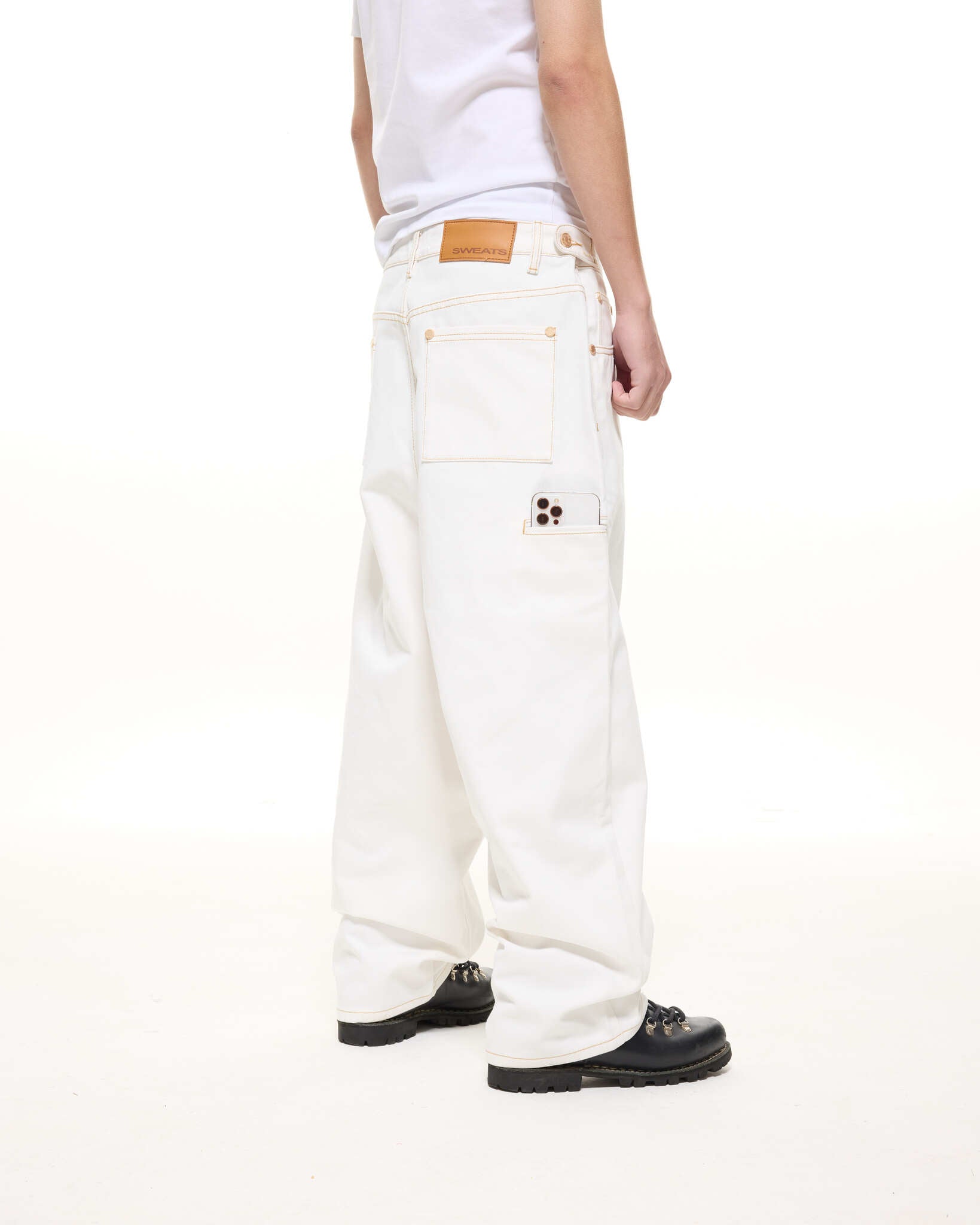 DENIM BAGGY JEANS - WHITE