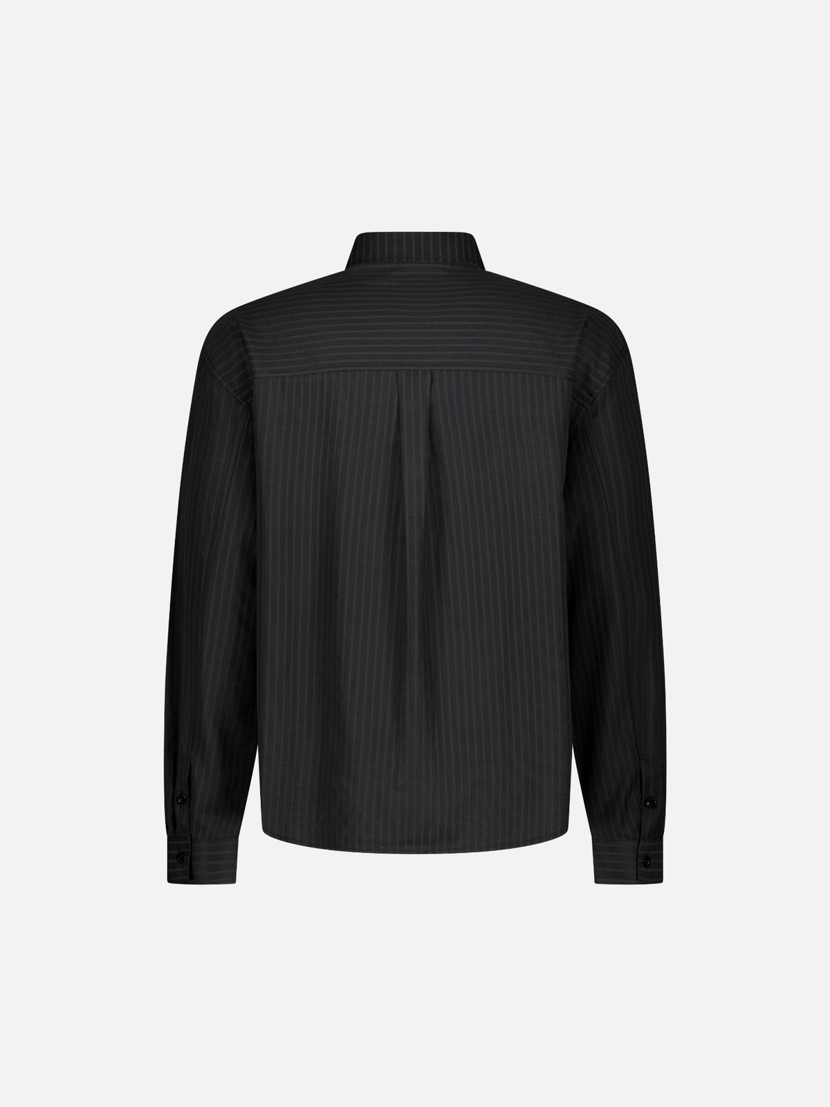 STRIPED BUTTON UP - BLACK
