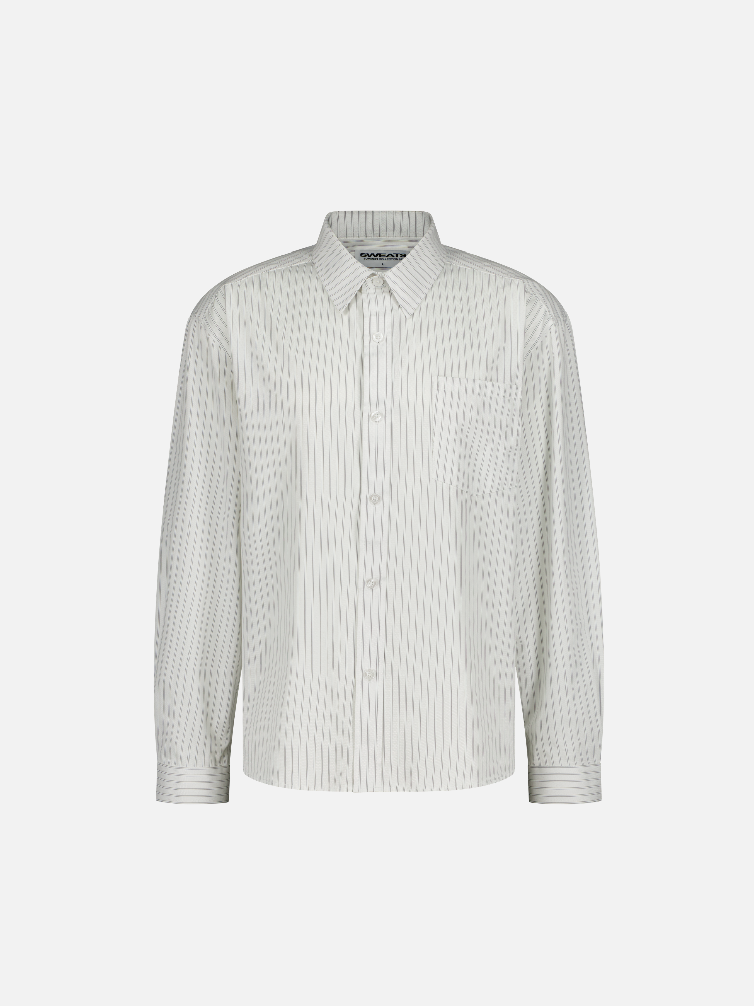 STRIPED BUTTON UP - WHITE