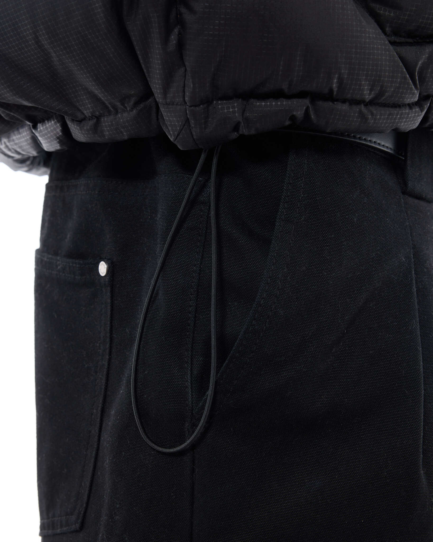 HOODED PUFFER JACKET - BLACK