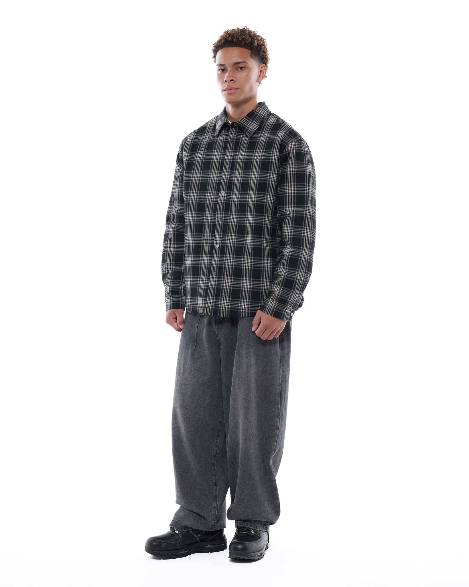 FLANNEL JACKET - BLACK