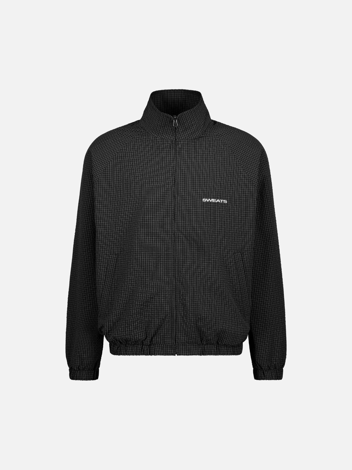 CHECKERED TRACK JACKET - BLACK/WHITE