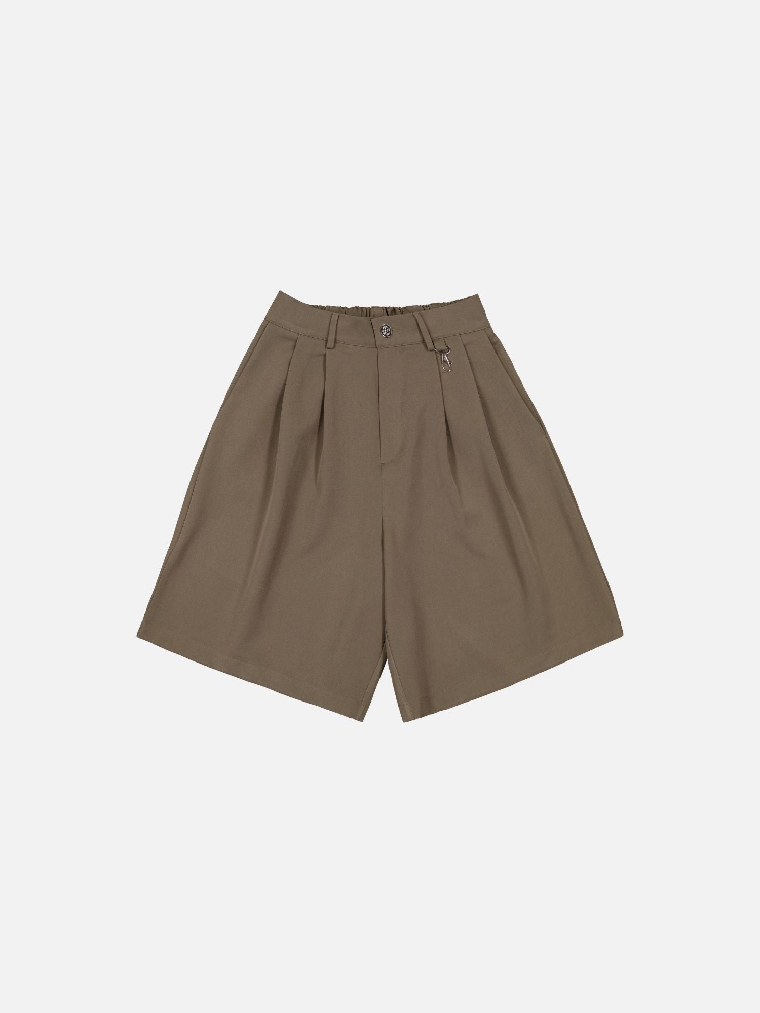 PLEATED SHORTS - BROWN