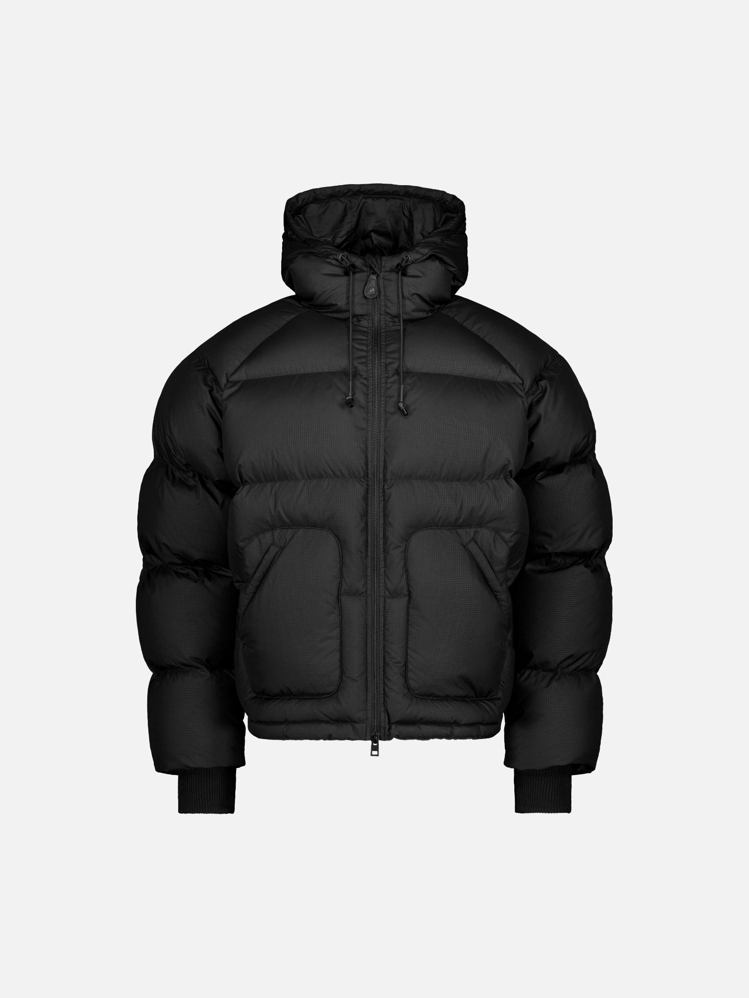 HOODED PUFFER JACKET - BLACK
