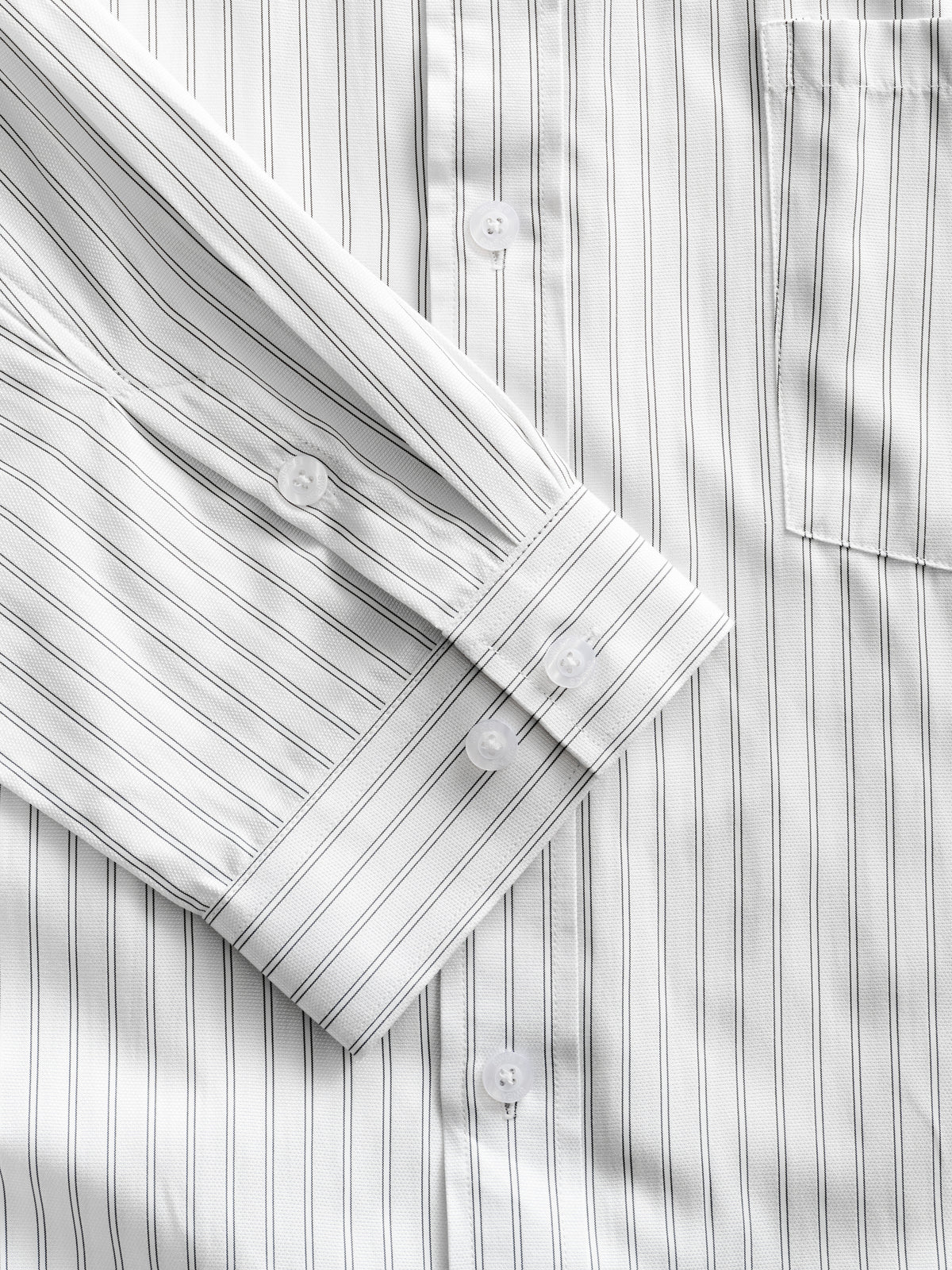 STRIPED BUTTON UP - WHITE
