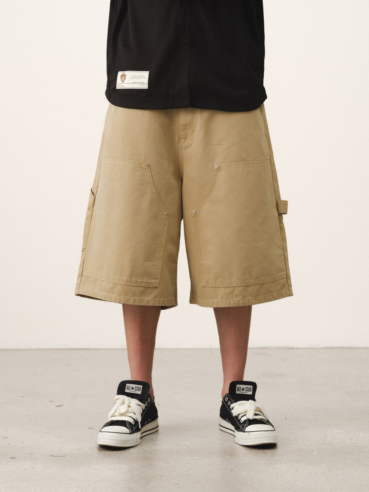 DOUBLE KNEE SHORTS - SAND