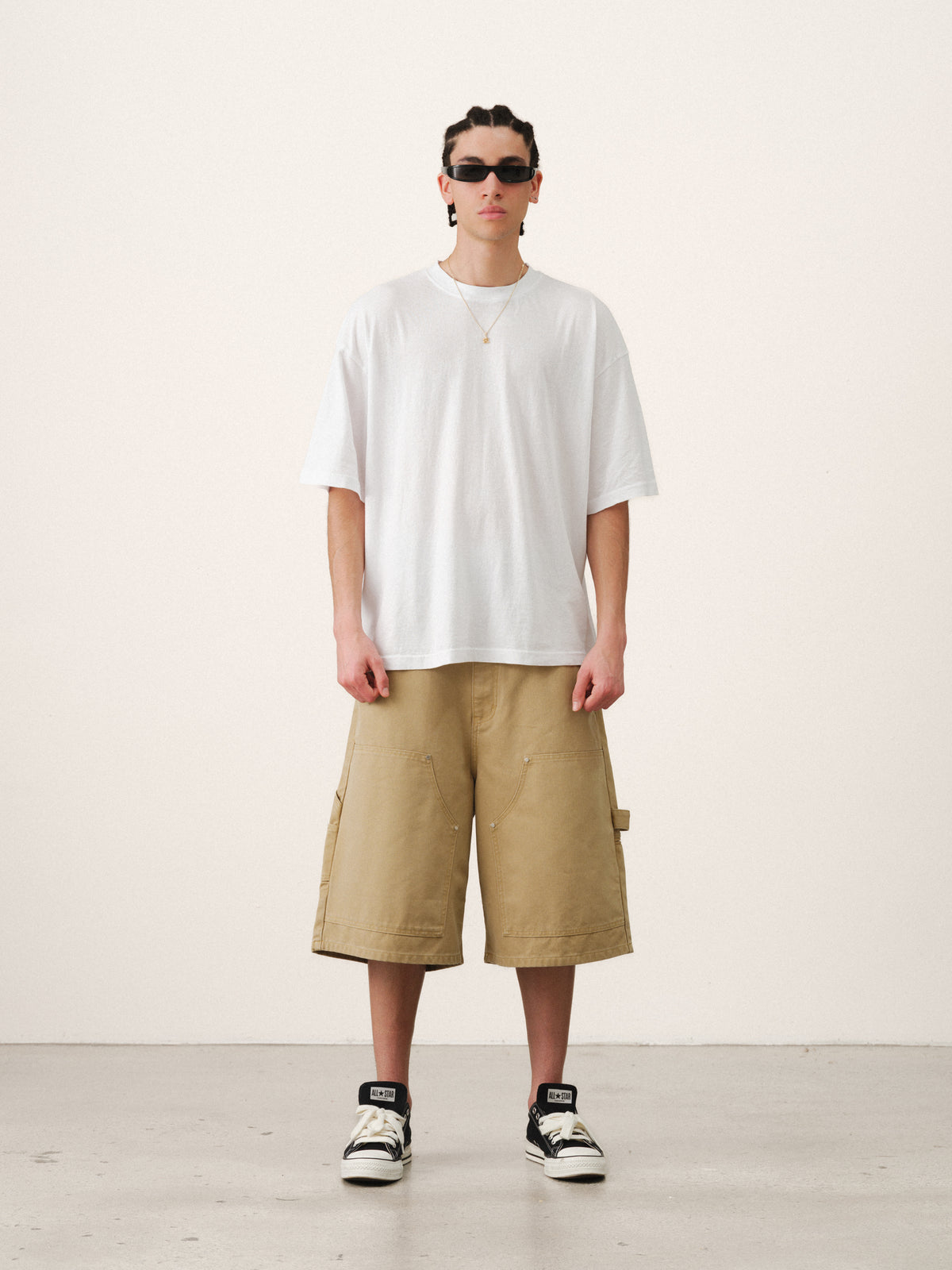 DOUBLE KNEE SHORTS - SAND