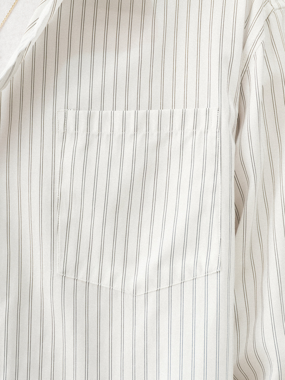 STRIPED BUTTON UP - WHITE