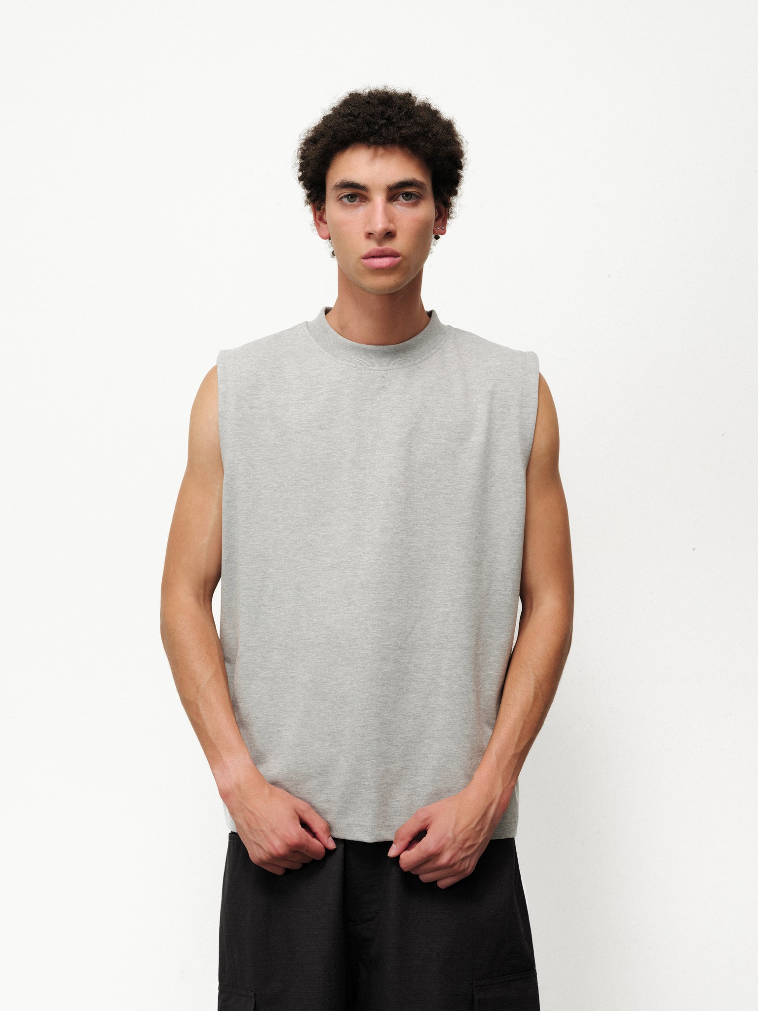 MUSCLE TEE - GREY MELANGE